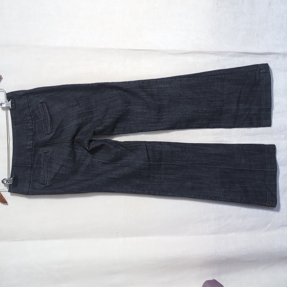 Maurices Dark Blue Denim Trousers Flare Leg Triple Button Size 0 - Picture 4 of 5